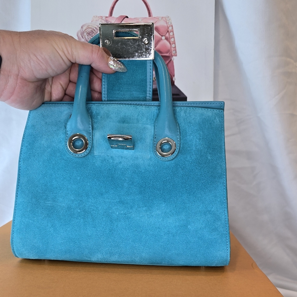 Jimmy Choo Suede Riley Purse 2 Way - Picture 6 of 14